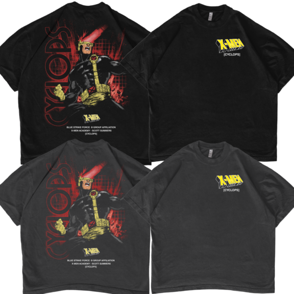 Cyclops Black Front and Back T-shirt